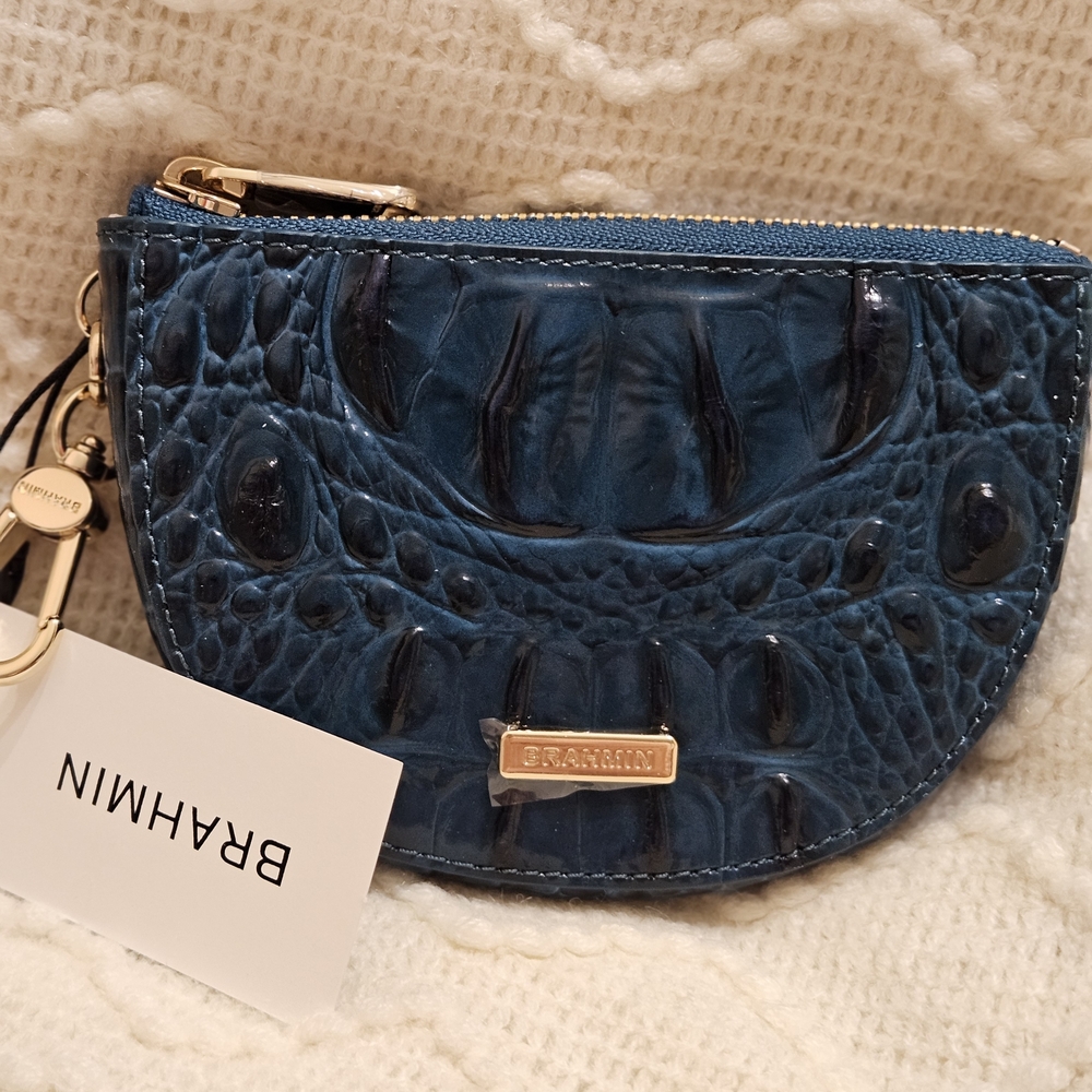 Brahmin NWT Juniper Melbourne Britt Leather Coin Pouch with Gold Hardware